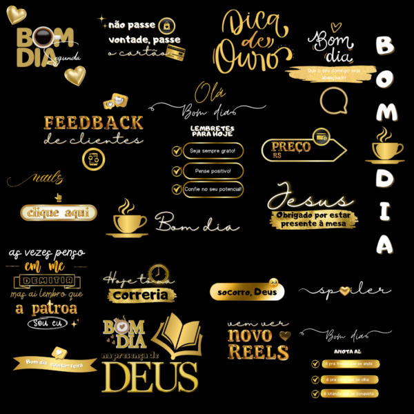 Adesivos Cristãos Dourados